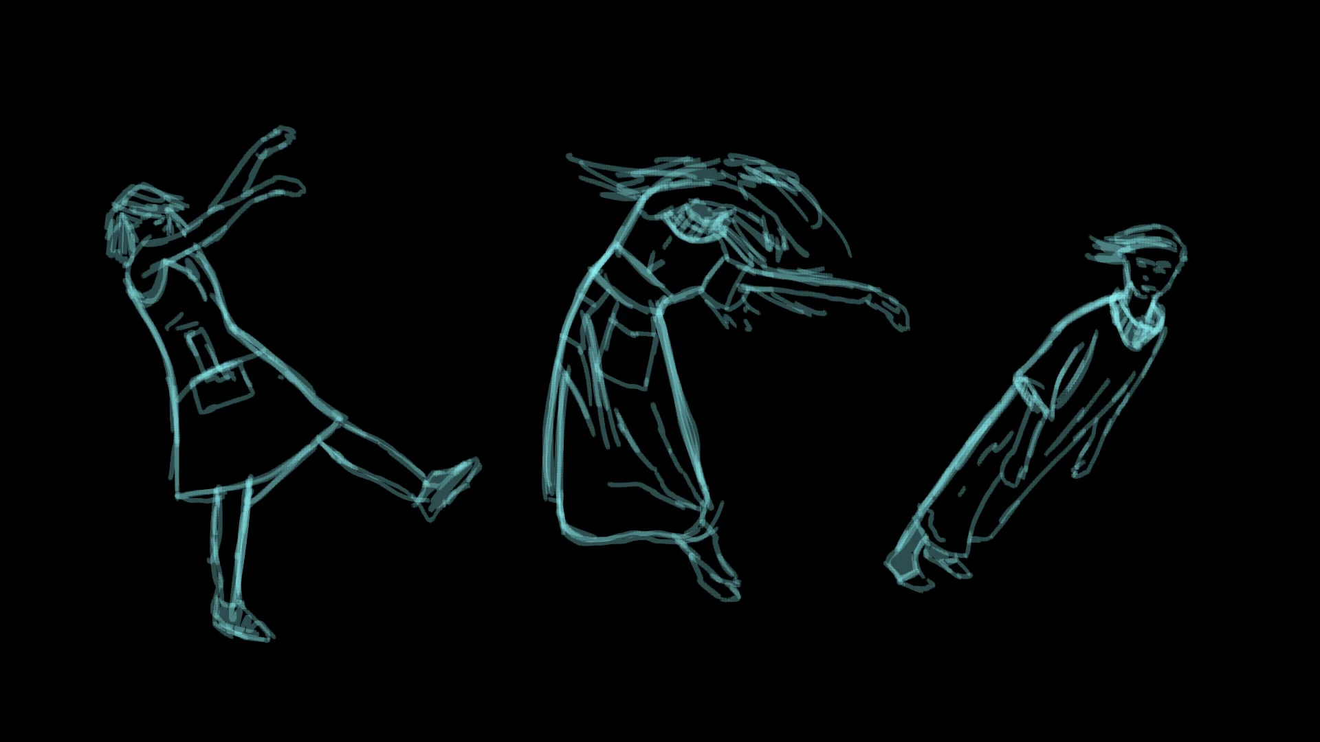 Sketching out the movement and playfulness of our main character.