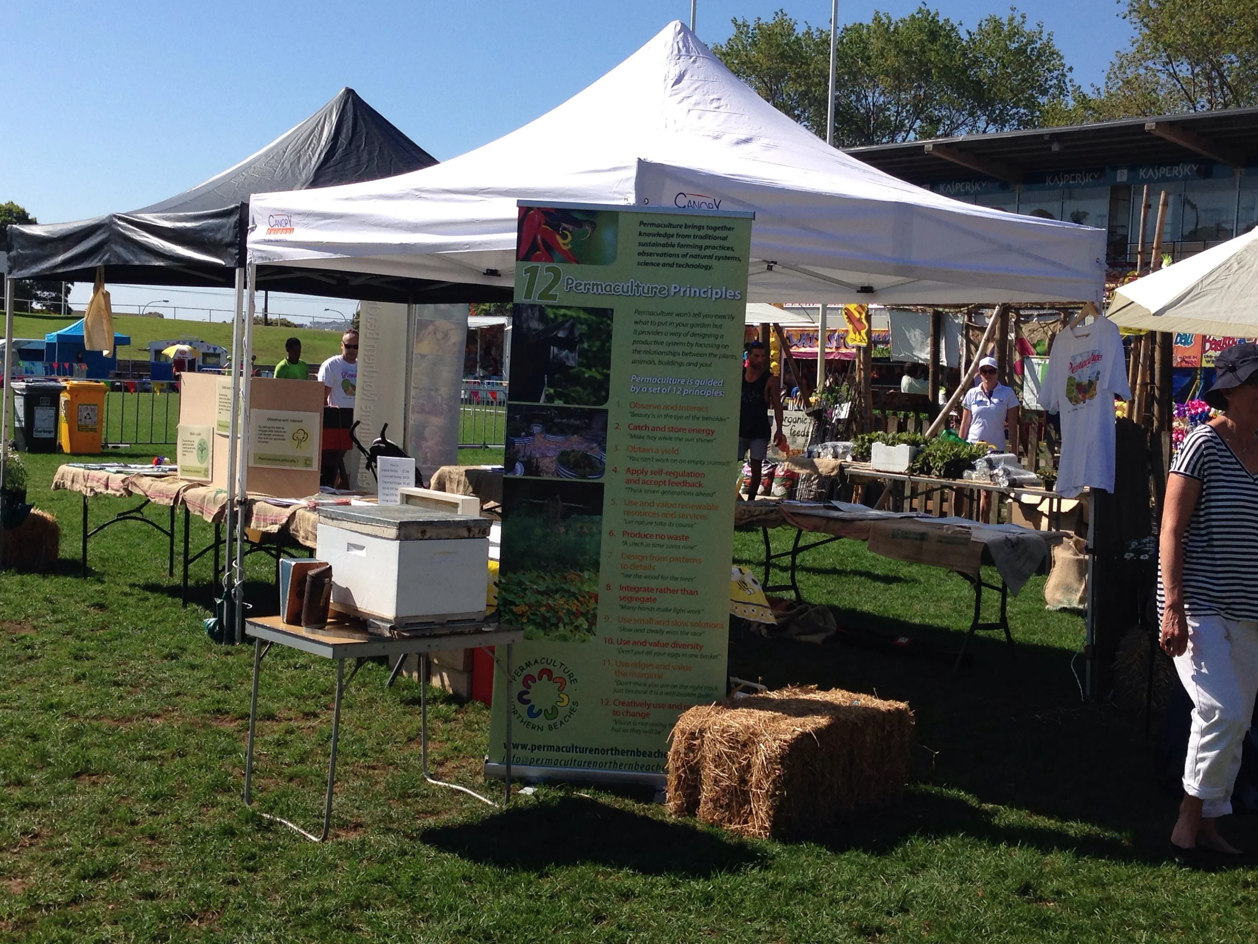 The 12 Permaculture Principles at our stall at the show