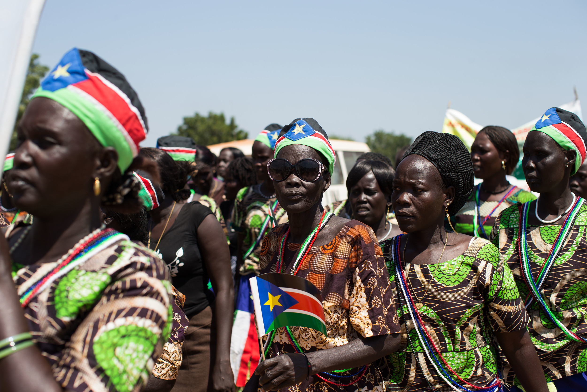  Dinka Ngok women parade through the streets of Abyei the day results are announced. 