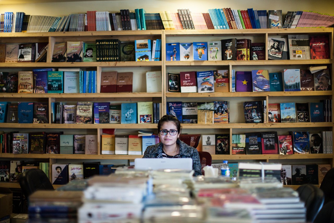 Hedi, 18, works at a cafe book store in Sulaymaniyah. "Culture is not only clothes and appearance," she says amid stacks of books by Kurdish poets and writers "but culture is also what you are doing. When you talk to someone who is Kurdish you feel something right on your heart. When I speak to a Turkish person I don’t feel the same, because he doesn’t understand what is on your heart. I think culture is directly on your heart."
