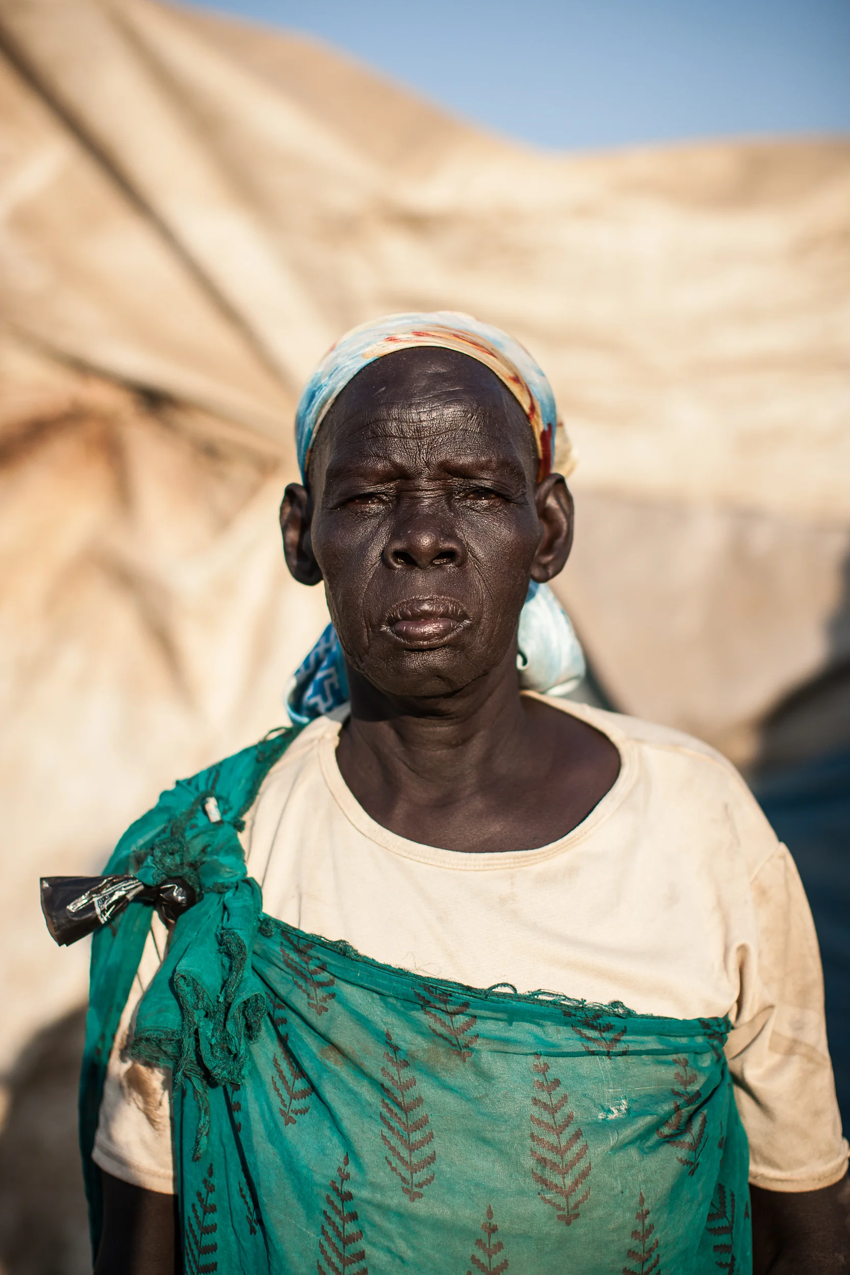 Akuol, 57, fled Malakal town last year. She lives in the UN Protection of Civilians site with her family.