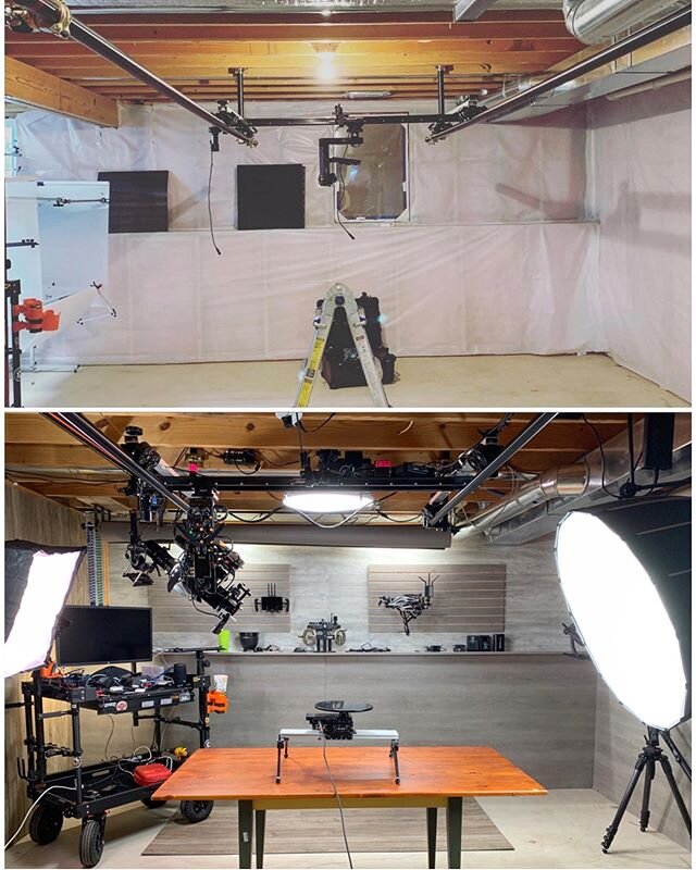 Still working on this in my spare time but what a difference between the before and after so far.  #DIY #diystudio #homestudio #moco #motioncontrol #remote