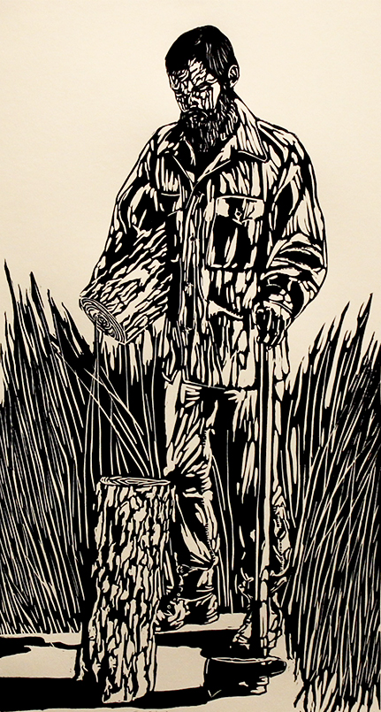 "The Woodsman" | Linocut | "10 x 16" | 2014