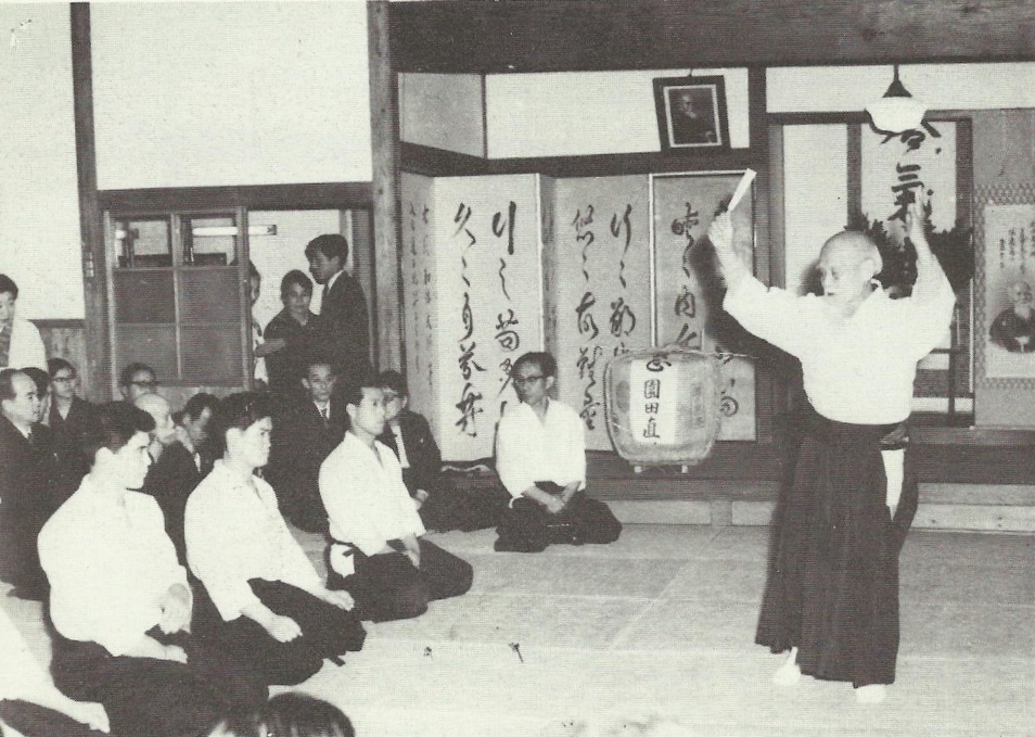 O Sensei teaching with Saotome Shihan sitting third person from the left.