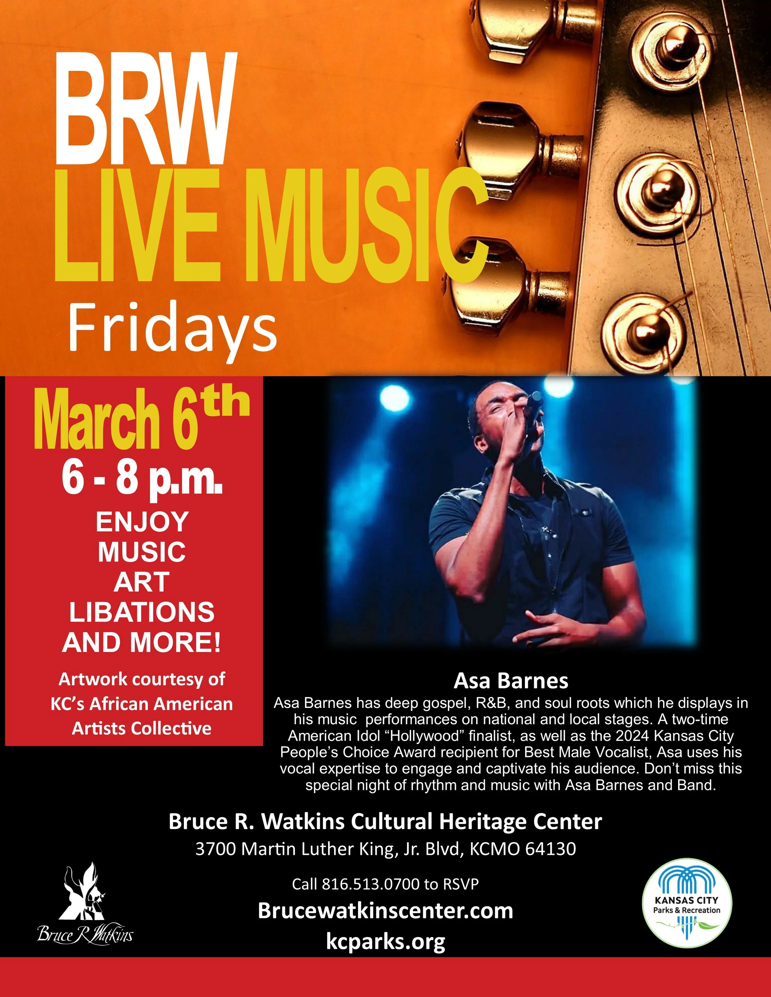 BRW Live Music Fridays - March 6, 2026  6:00pm-8:00pm