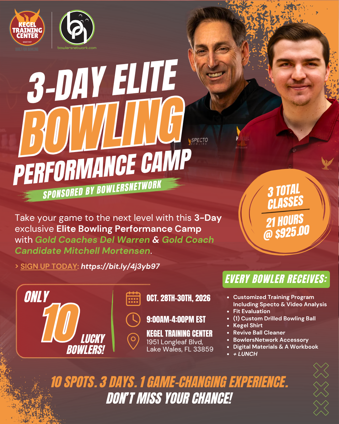 3-Day Elite Bowling Clinic Sponsored by BowlersNetwork