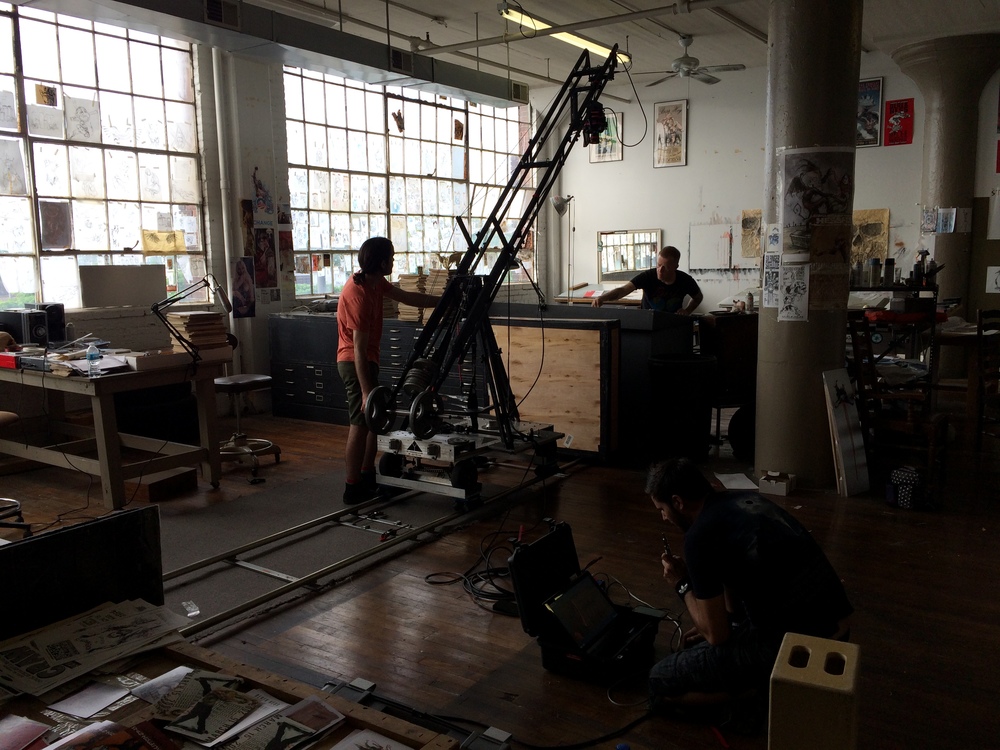 John Pope bringing out the big guns for a crane shot.