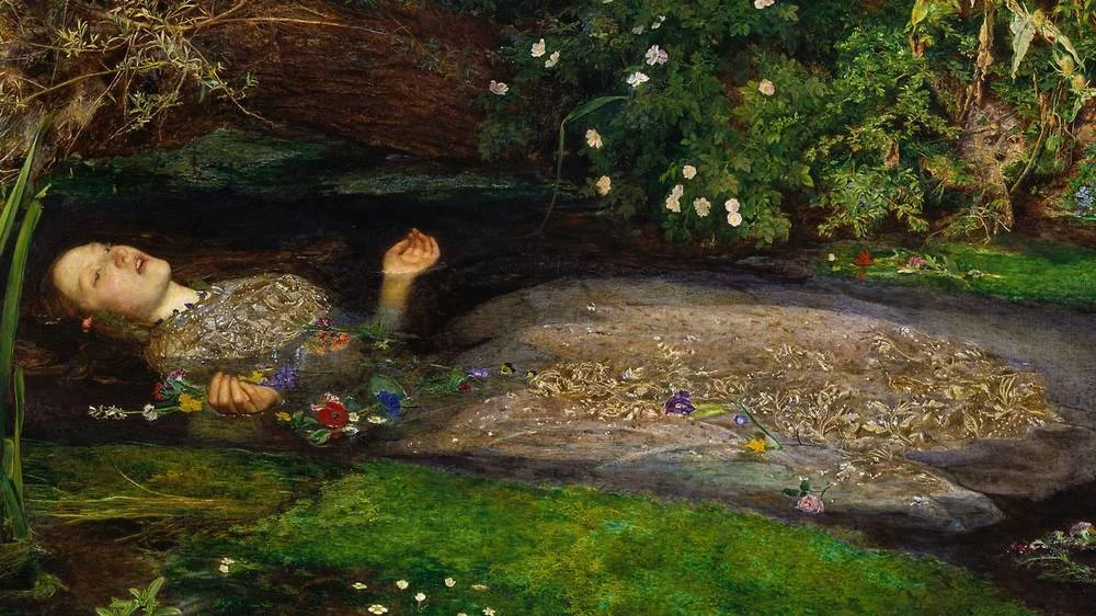 Representational painting of the death of Ophelia - Inspiration for the piece