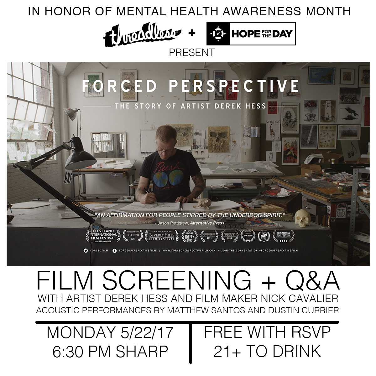 Forced Perspective Screening and QA - Threadless + Hope For The Day