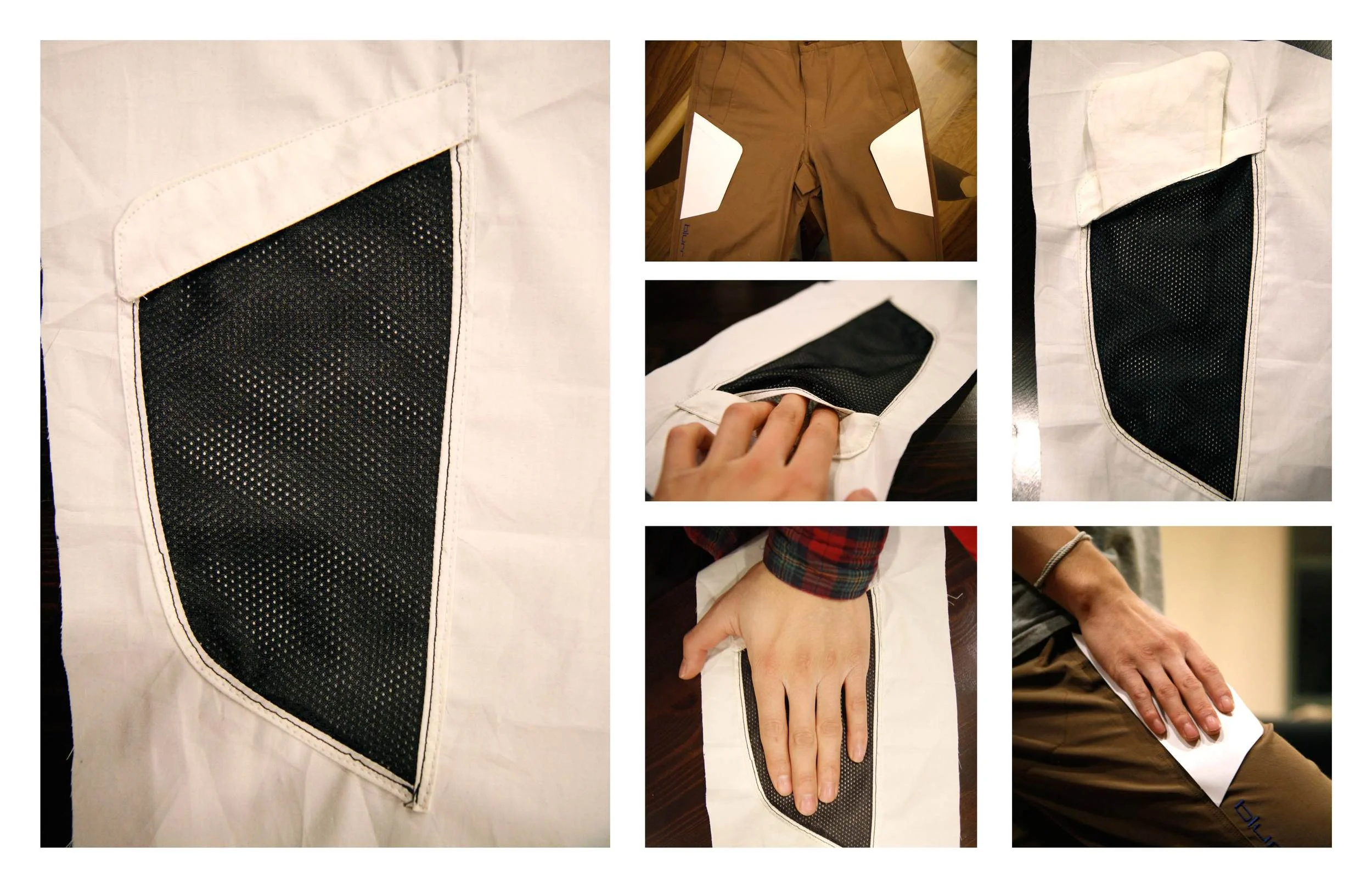 Series of photos showing initial sewn concept.