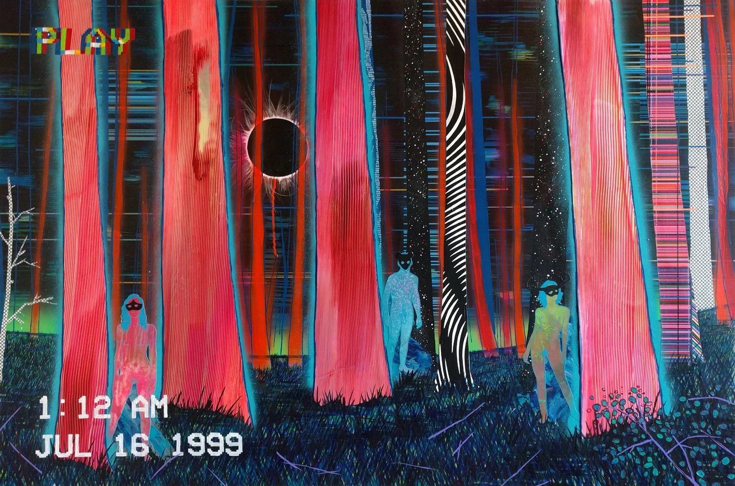 "Untitled VHS Still (Proof of That Time We Discovered an Eyes Wide Shut Party in the Glitch Woods)"