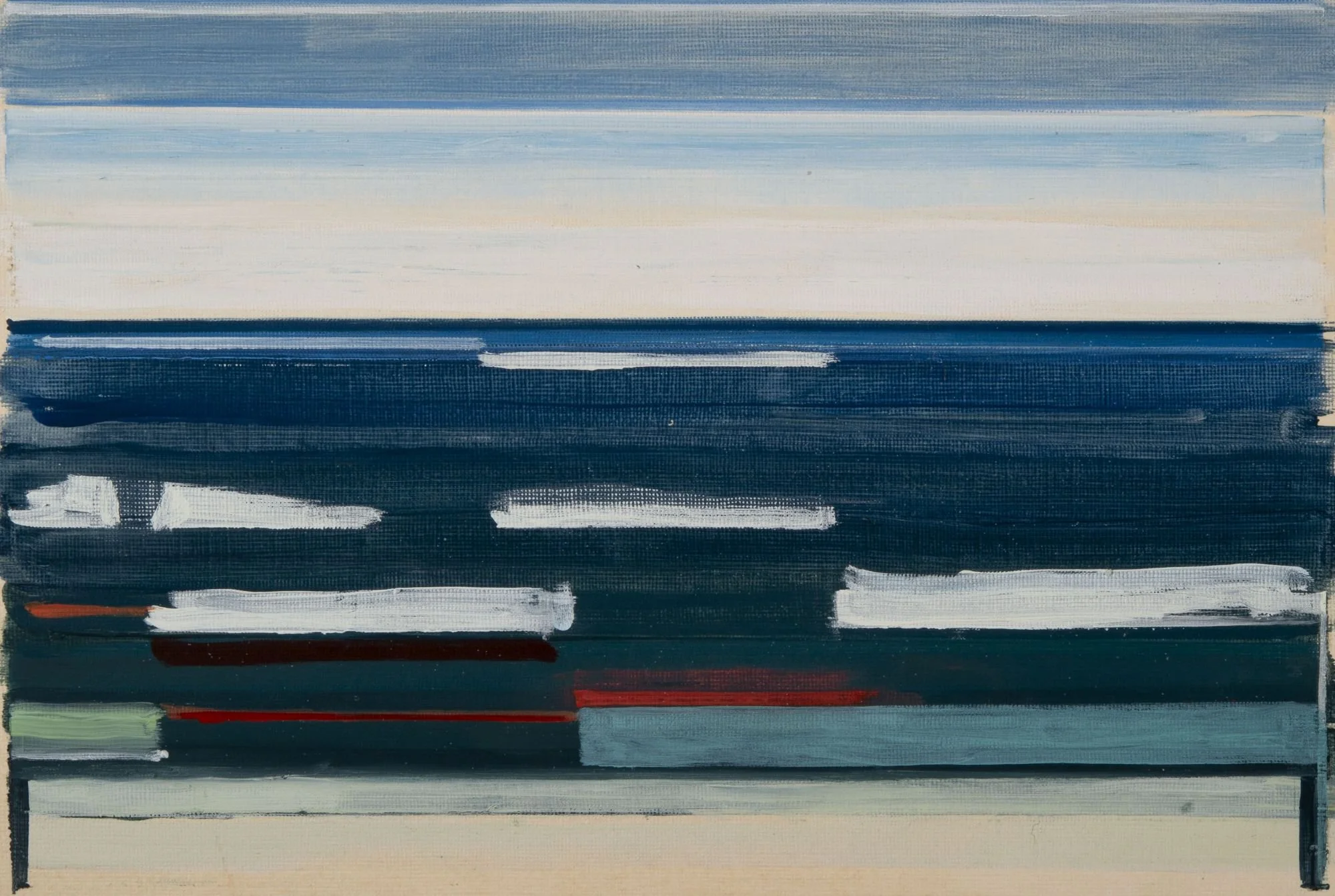 Ice Flows, Oil on paper, 1973, 12" x 18"