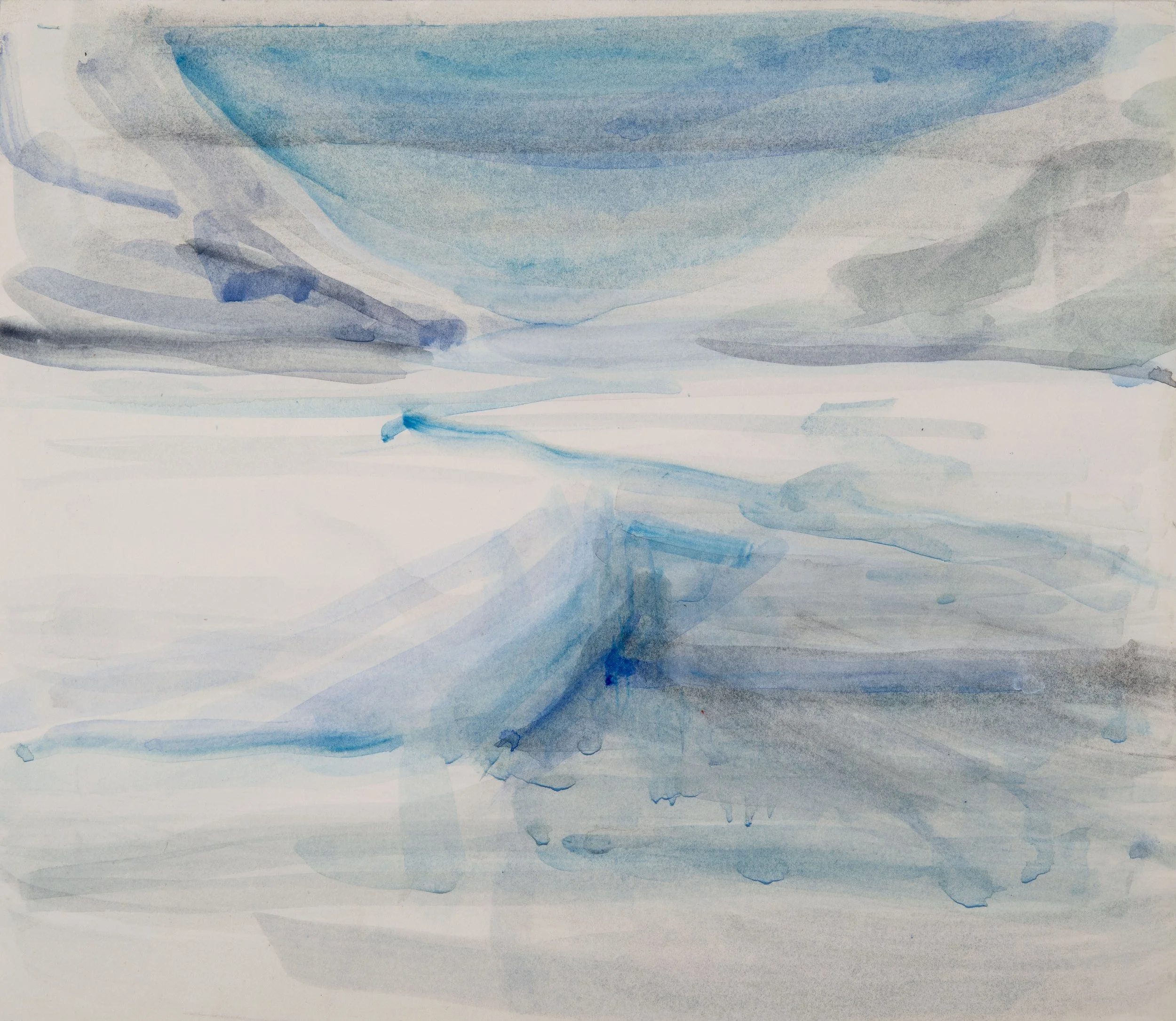 Blue Flow - Watercolor, 2025, 16" x 20"