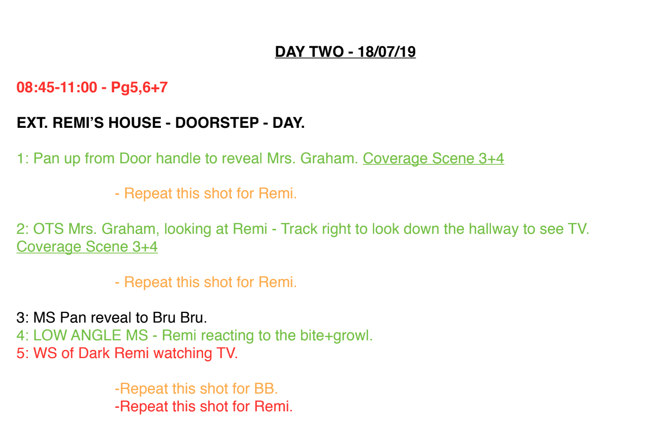 Green was 1st scheduled, Yellow was 2nd, Red was 3rd.