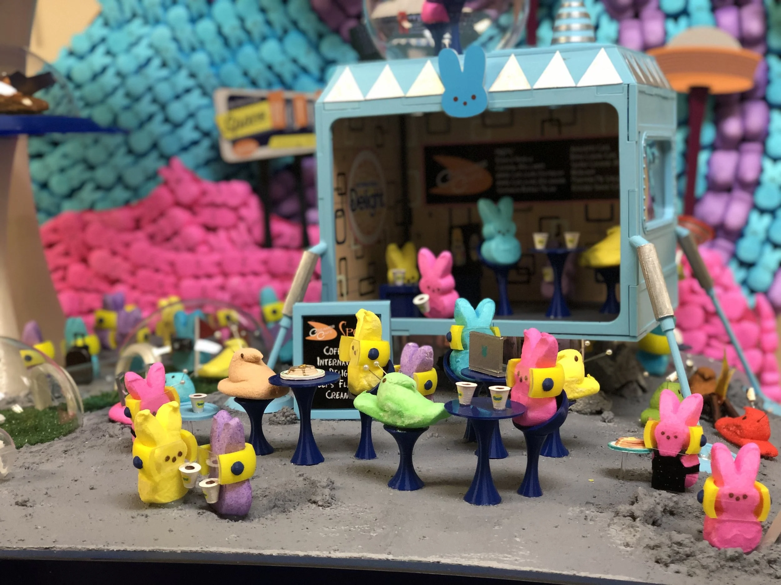 First PEEPS in Space custom diorama created with PEEPS candy by The Zing Effect