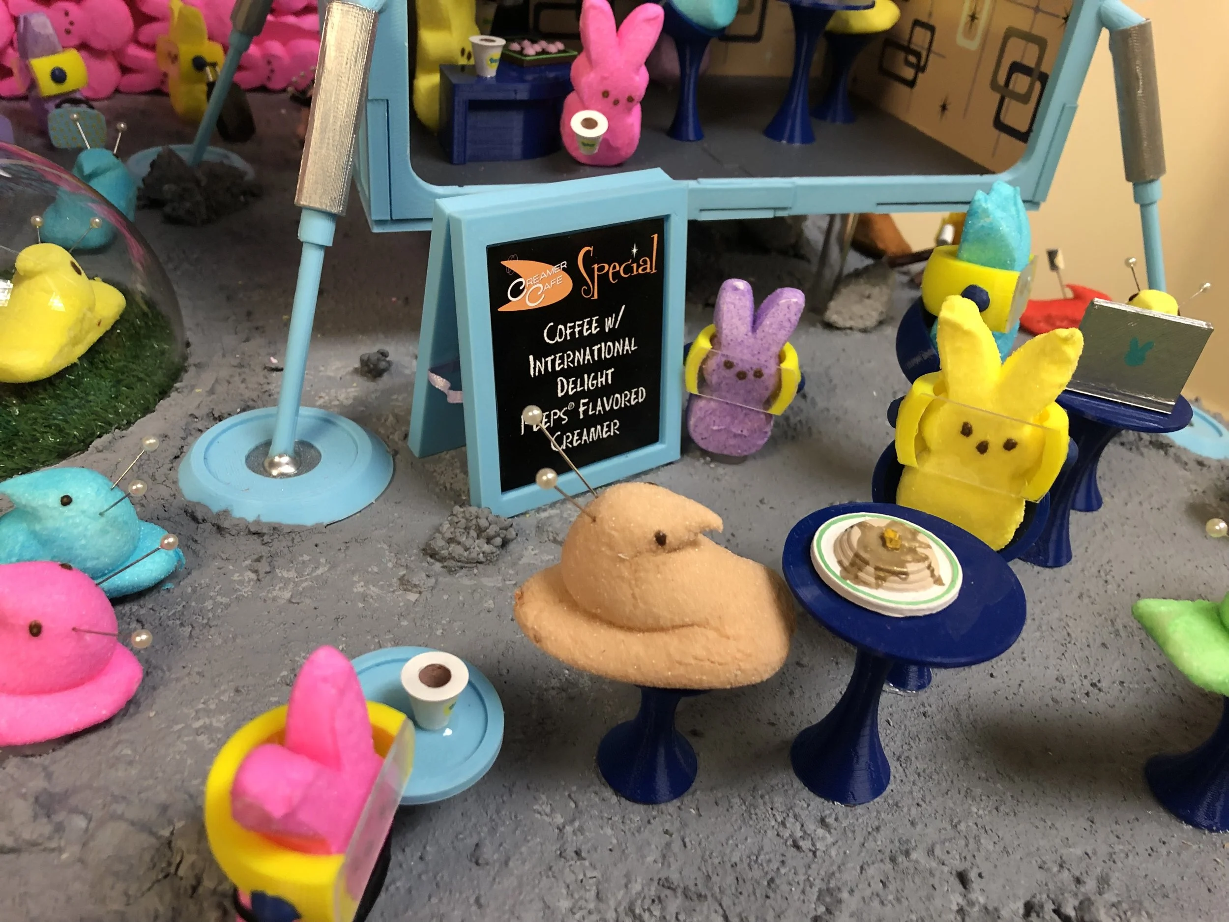 First PEEPS in Space custom diorama created with PEEPS candy by The Zing Effect