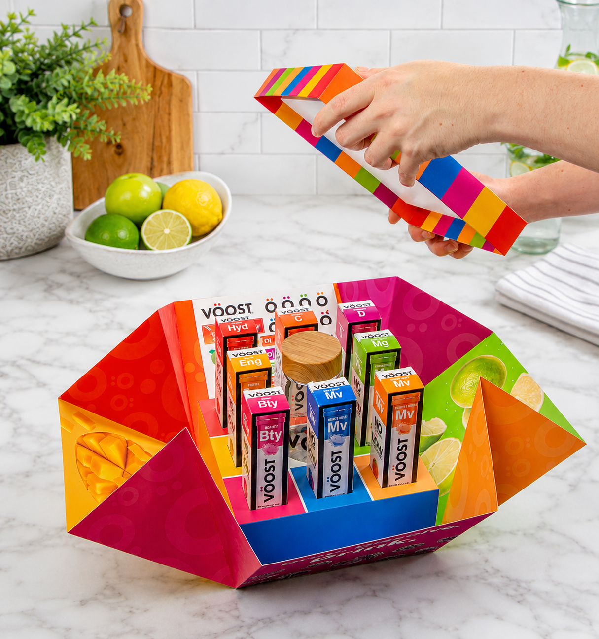 custom influencer kit for health beverage product launch