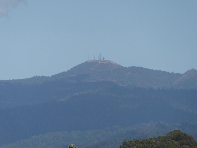 Telephoto zoom view of Loma Prieta from West Cliff Drive. 