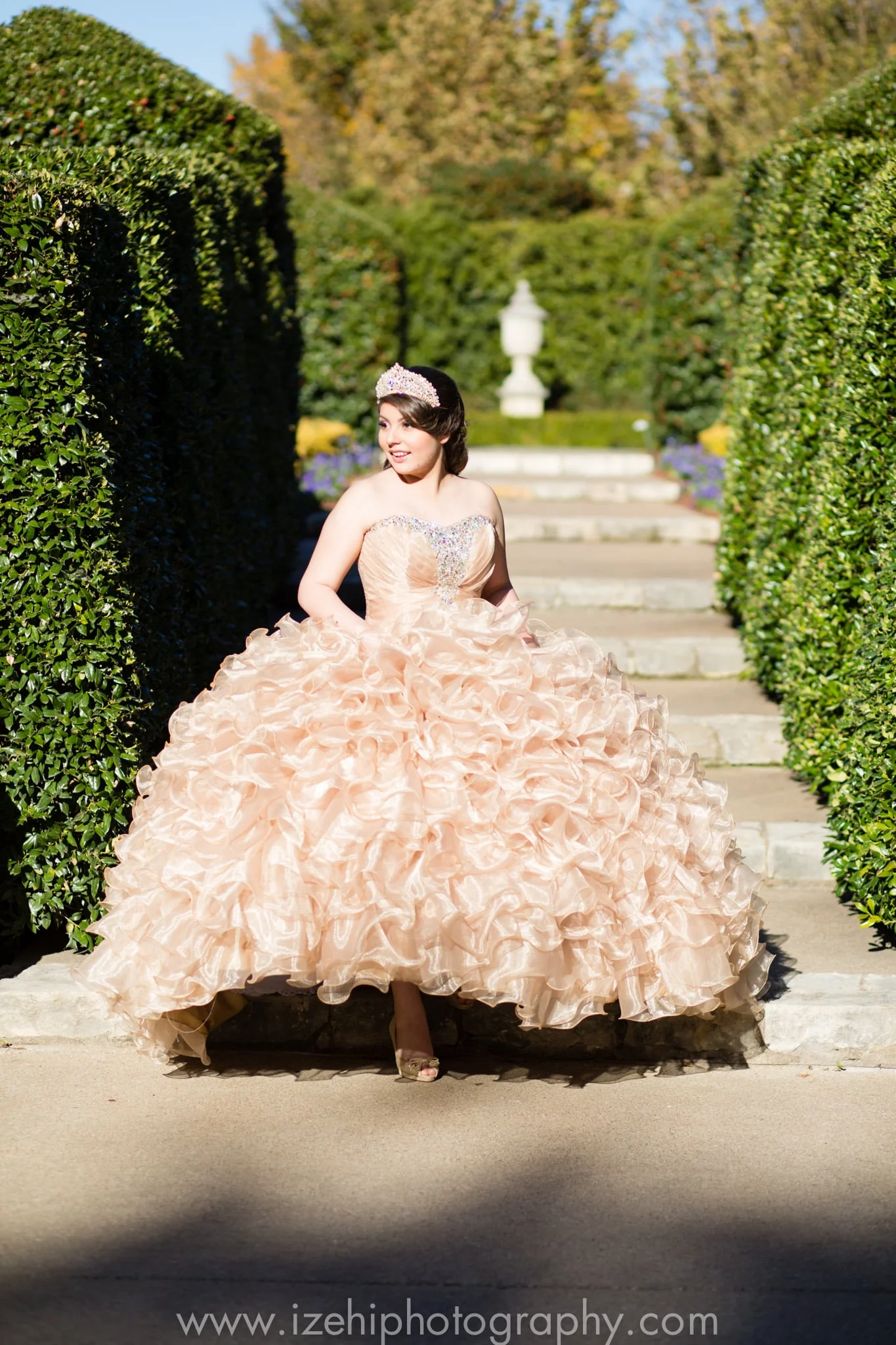 Sparkle and Ruffles | Samantha's Dallas Arboretum Quinceañera Portrait Session