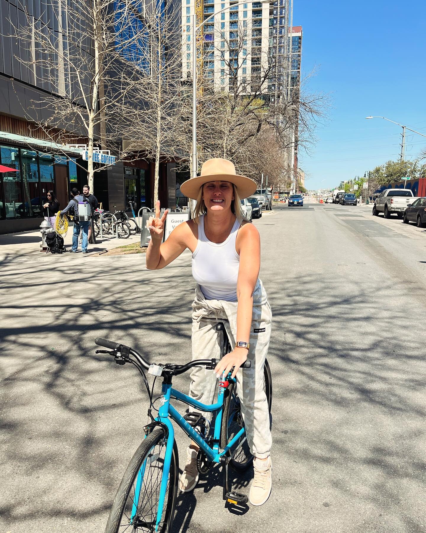 Here&rsquo;s Mary on one of our gorgeous @fairdalebikes. She&rsquo;s ready to slay SXSW. Are you? #sxsw #austinbikerentals