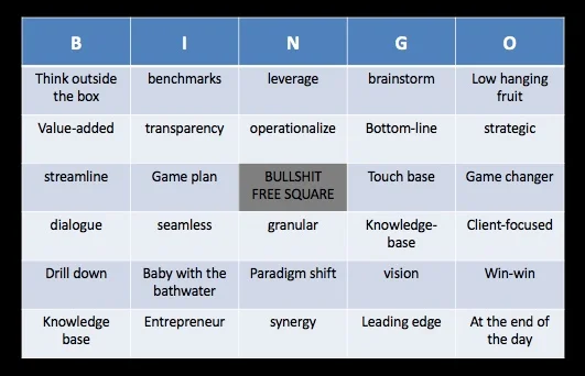 Bullshit Bingo Card