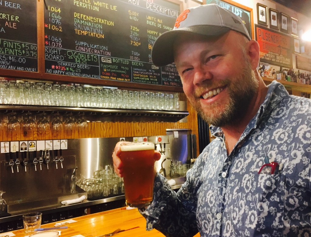 Charlie trying the Russian River Pliny