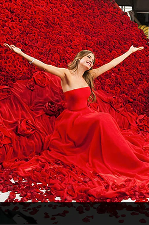“Modern Family” Star and CoverGirl spokesmodel, Sofia Vergara in Romona Keveža for her latest CoverGirl TV Ad.