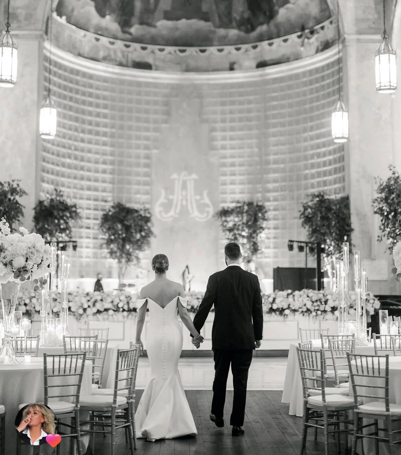 ONE BRIDAL GOWN - 3 DIFFERENT LOOKS:
LOOK 2 - For the Reception the bride wears her gown without her veil and long illusion overskirt.