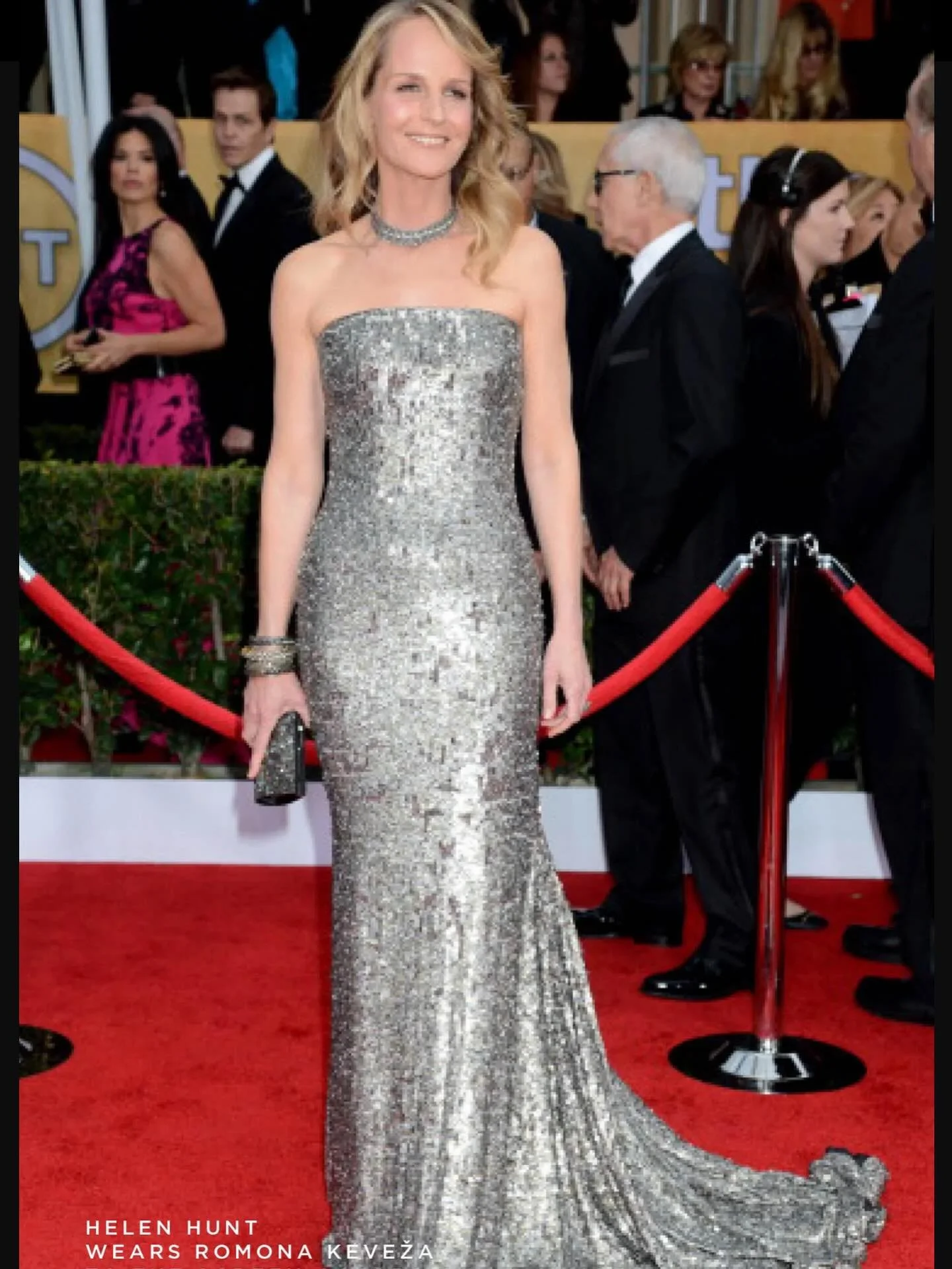 FAVORITE MEMORIES AT THE SCREEN ACTORS GUILD AWARDS 
Helen Hunt&rsquo;s look ran circles around actresses half her age
Widely celebrated as one of the evening&rsquo;s Best Dressed stars for her appearance in a stunning Romona Keveza Gown that looked 