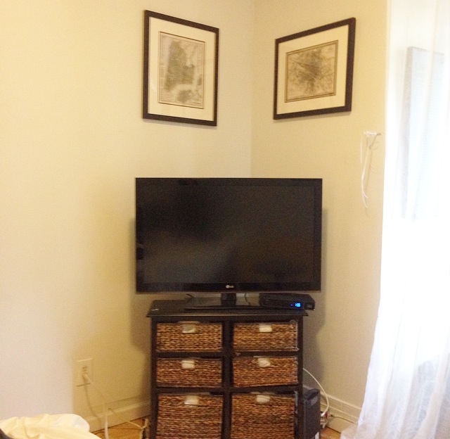 Linen Drawer = already owned. Maps = Gift. TV = Boyfriend's extra. 
