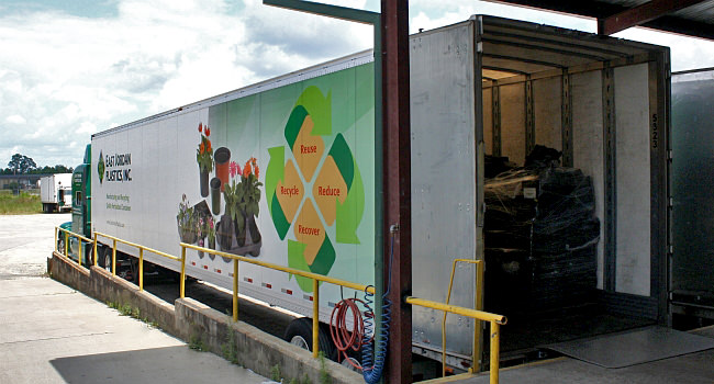 East Jordan Plastics truck at Sunbelt's loading dock