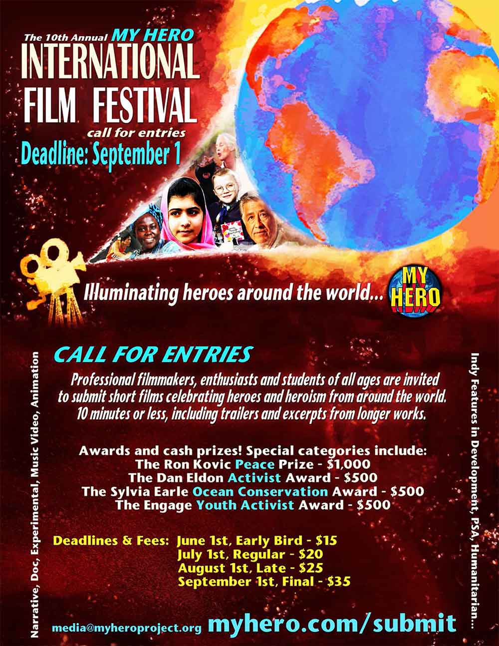 My Hero International Film Fest- Entries due Sept. 1st