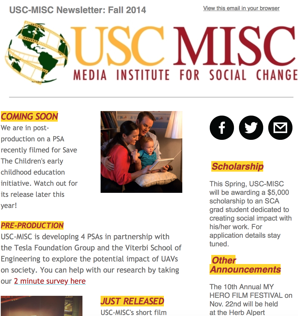 Our Fall 2014 Newsletter
