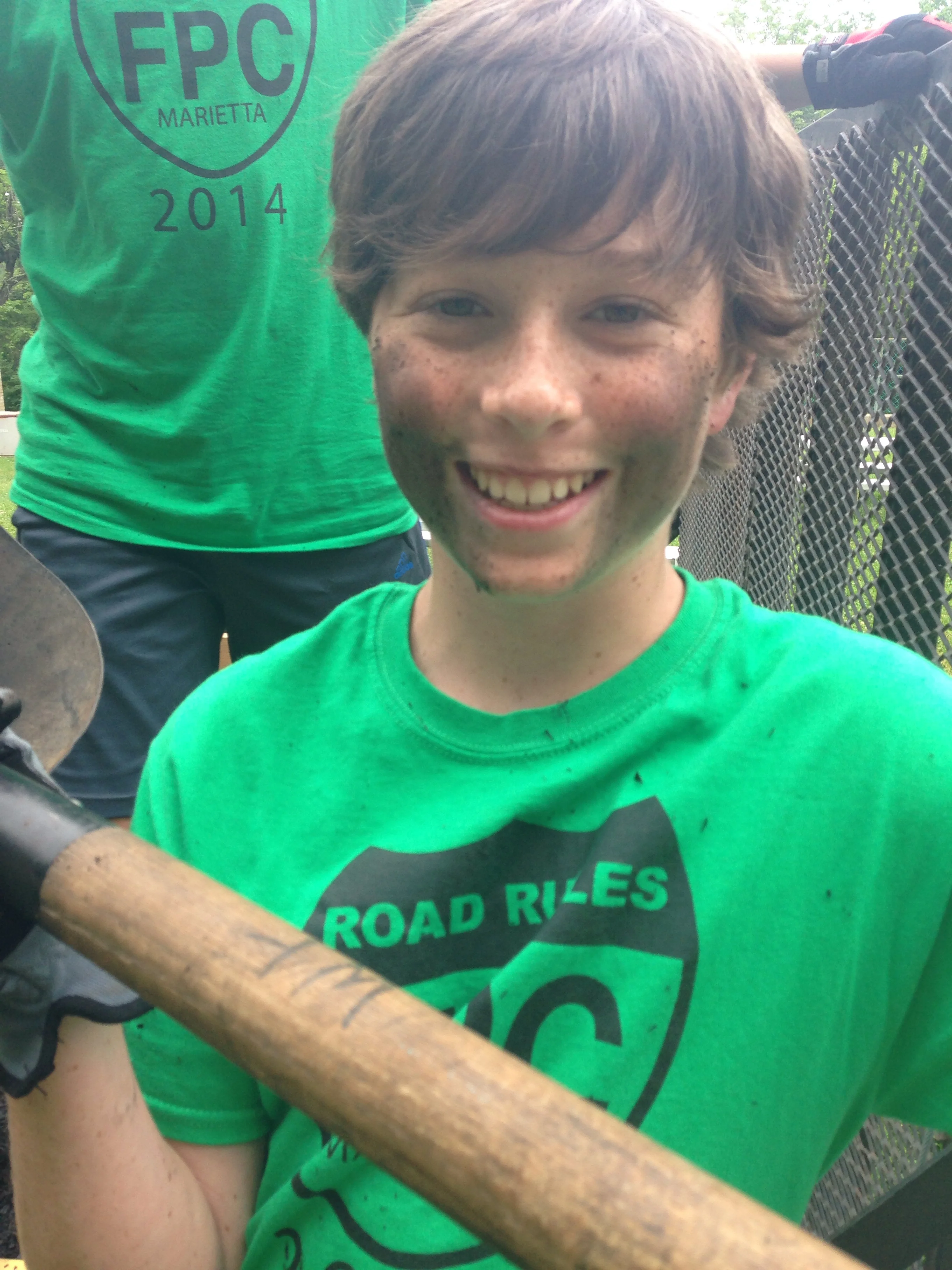 Laying mulch at Envision. It was pretty intense.