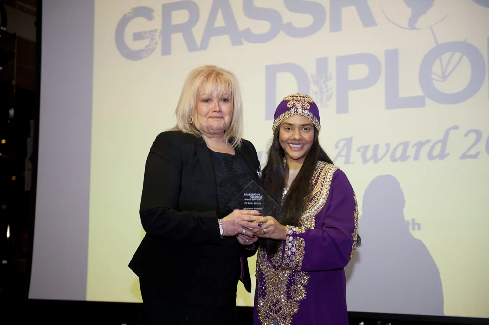 Winner Councillor Karen Bellamy with Director Talyn Rahman-Figueroa