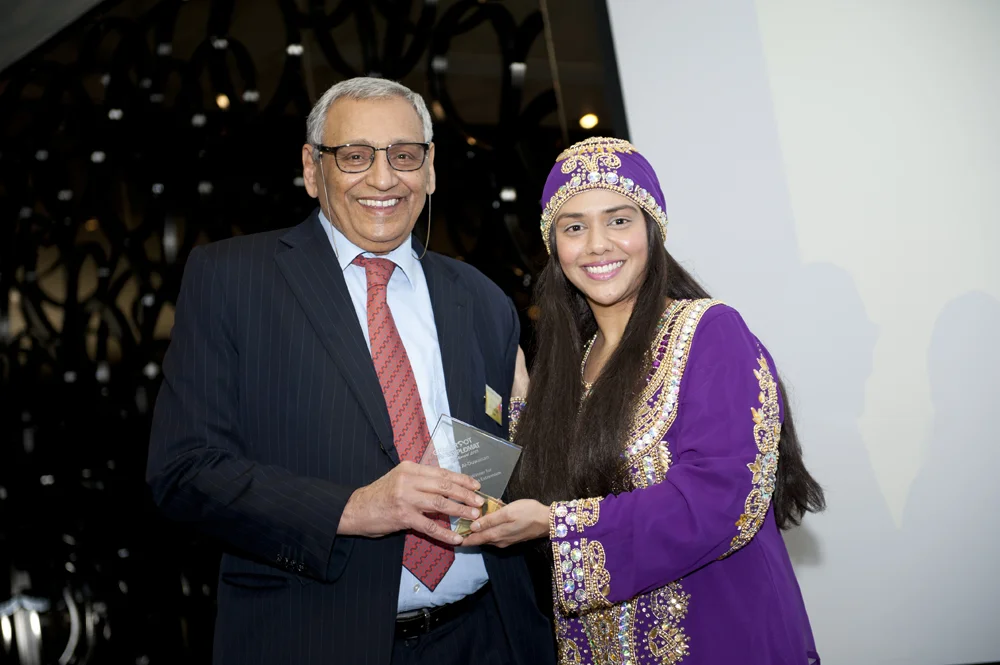 Winner HE Khaled Al-Duwaisan (Kuwait) with Talyn Rahman-Figueroa