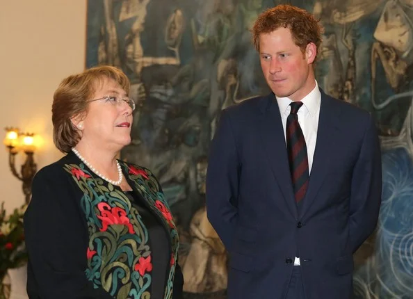 Prince Harry with Chilean President Michelle Bachelet