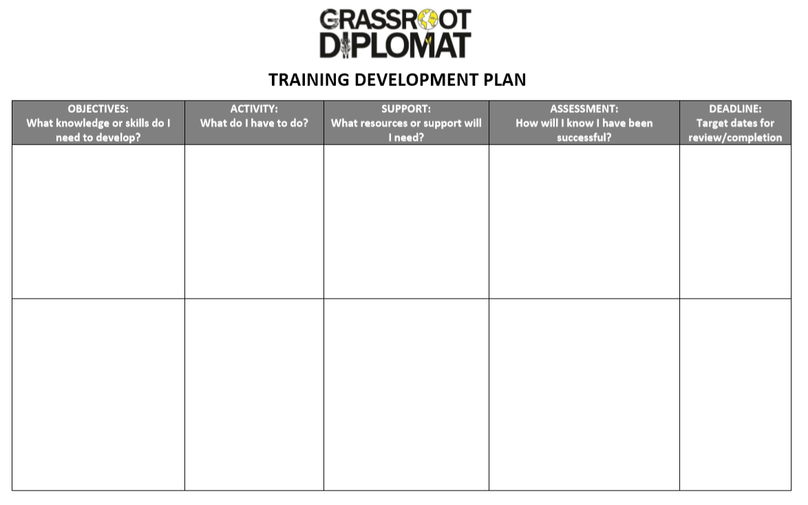 How to Complete Your Development Plan — Grassroot Diplomat