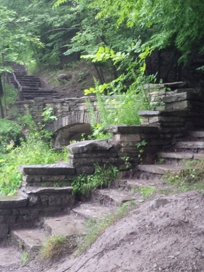 Steps along a trail in Letchworth State Park