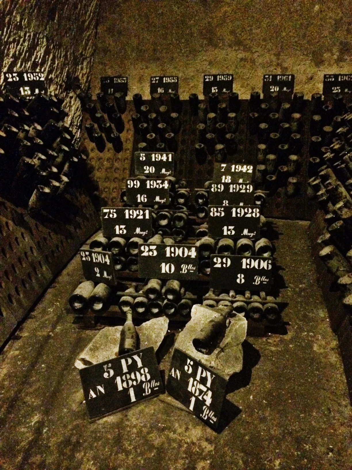 Vintage champagne dating back to 1874