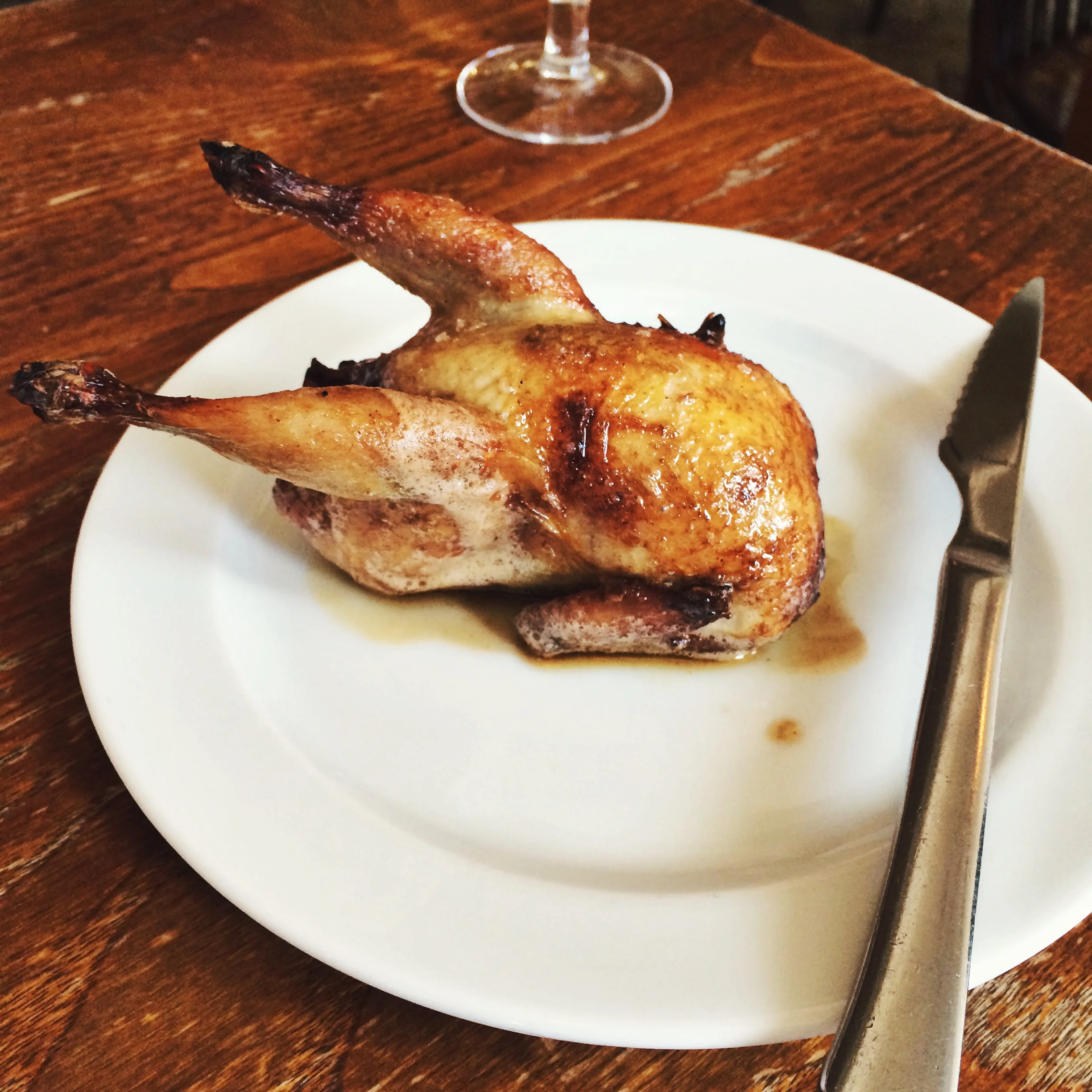 Succulent juicy quail.