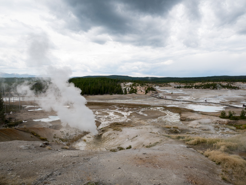 The geyser areas are way-cooler in person. There are sounds and smells and you can feel the heat and the weight of the steam pass you. It is neat.