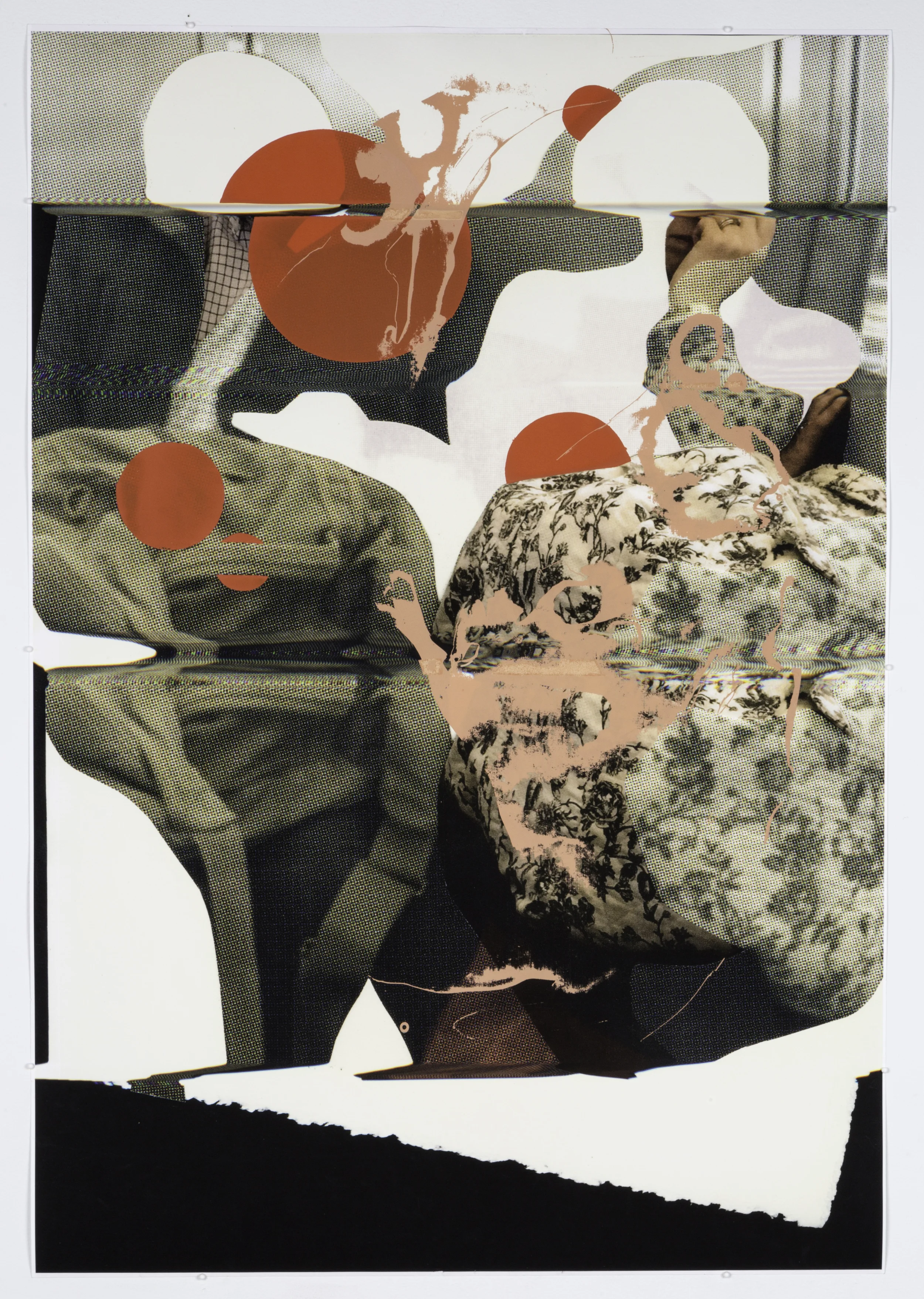Untitled , 2015, Screen print and digital print on watercolor paper, unique. 36 x 24 in.