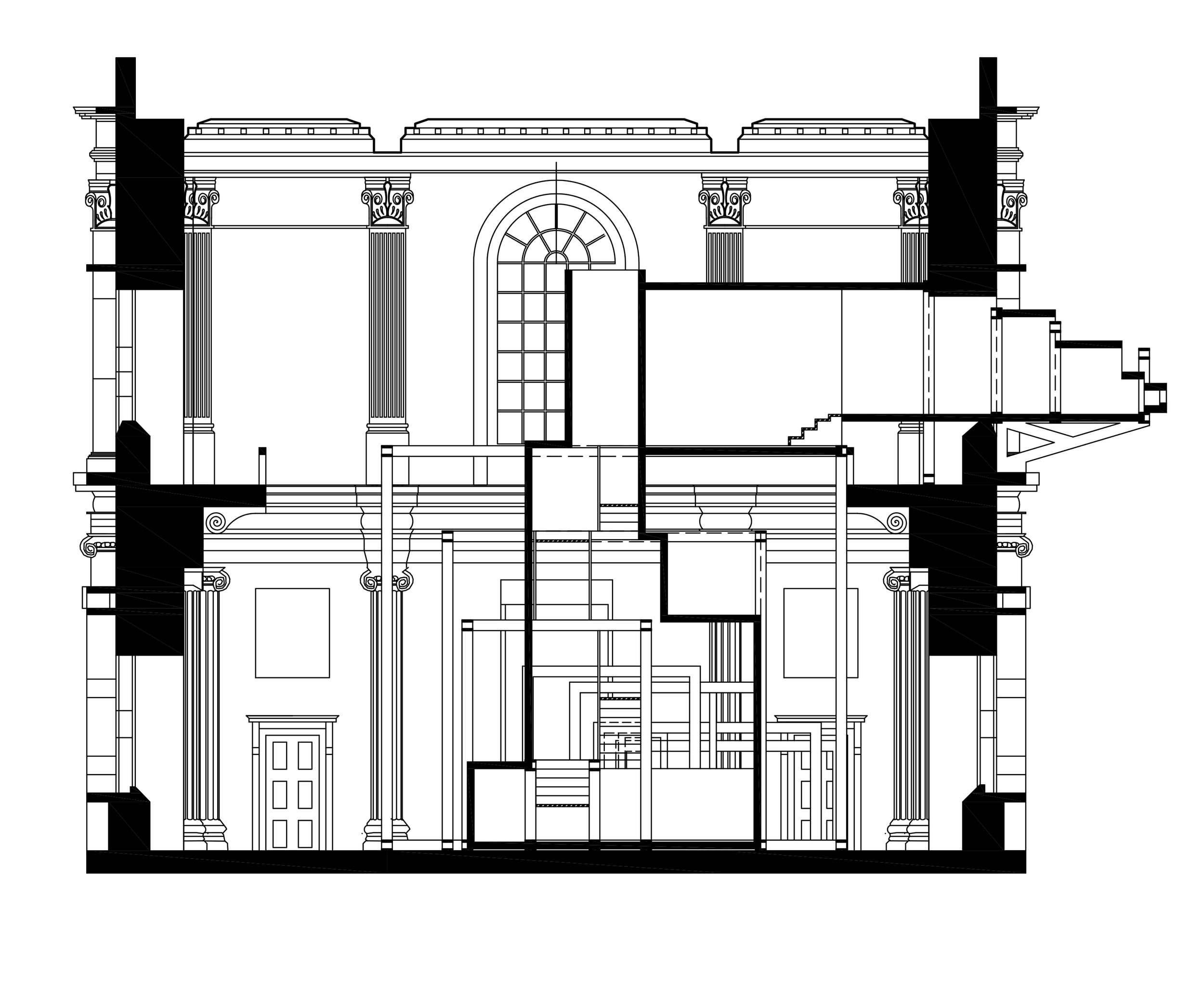 installation as conceived in site, cross section