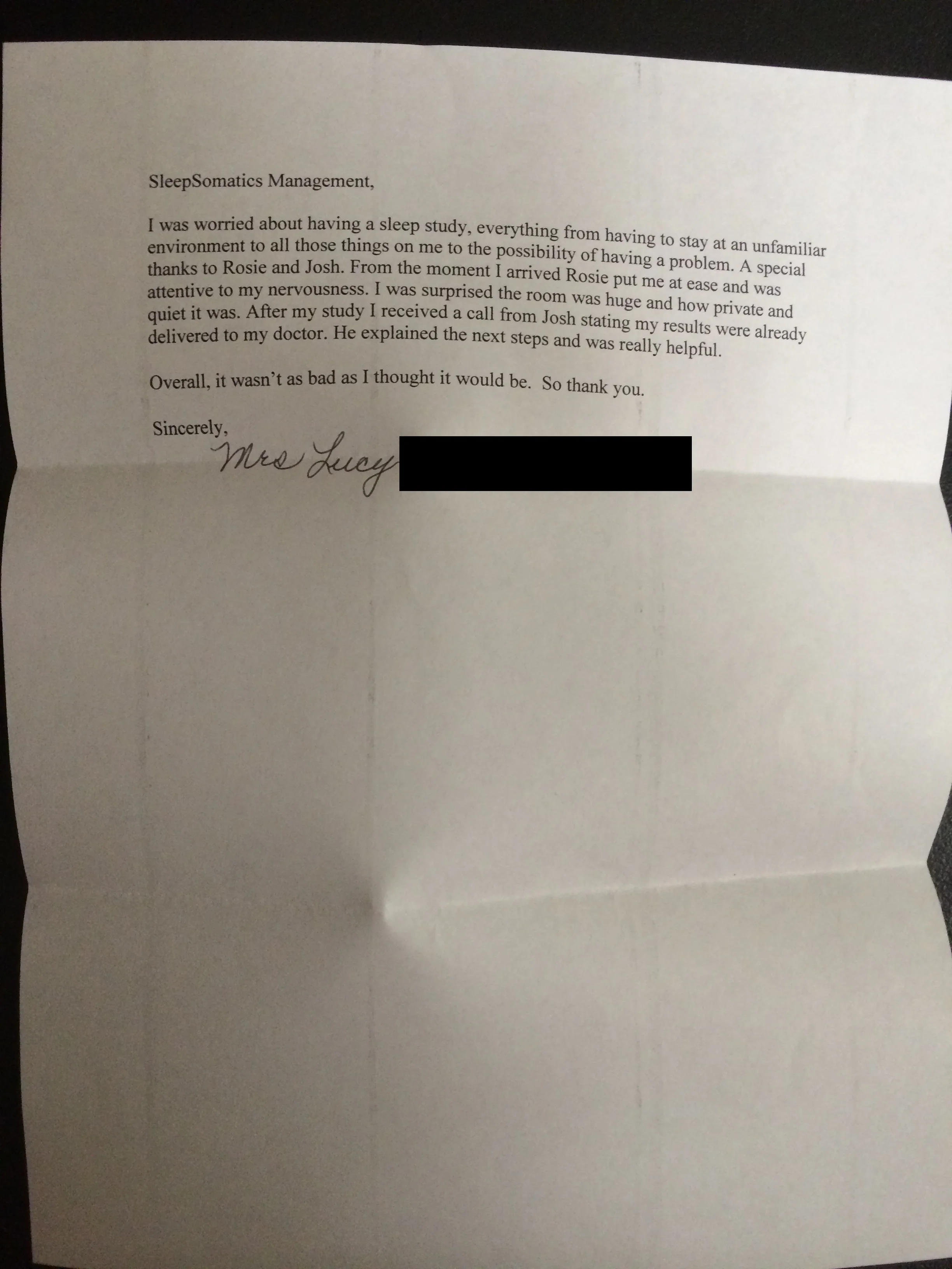 sleepsomatics patient review- lucy (austin)