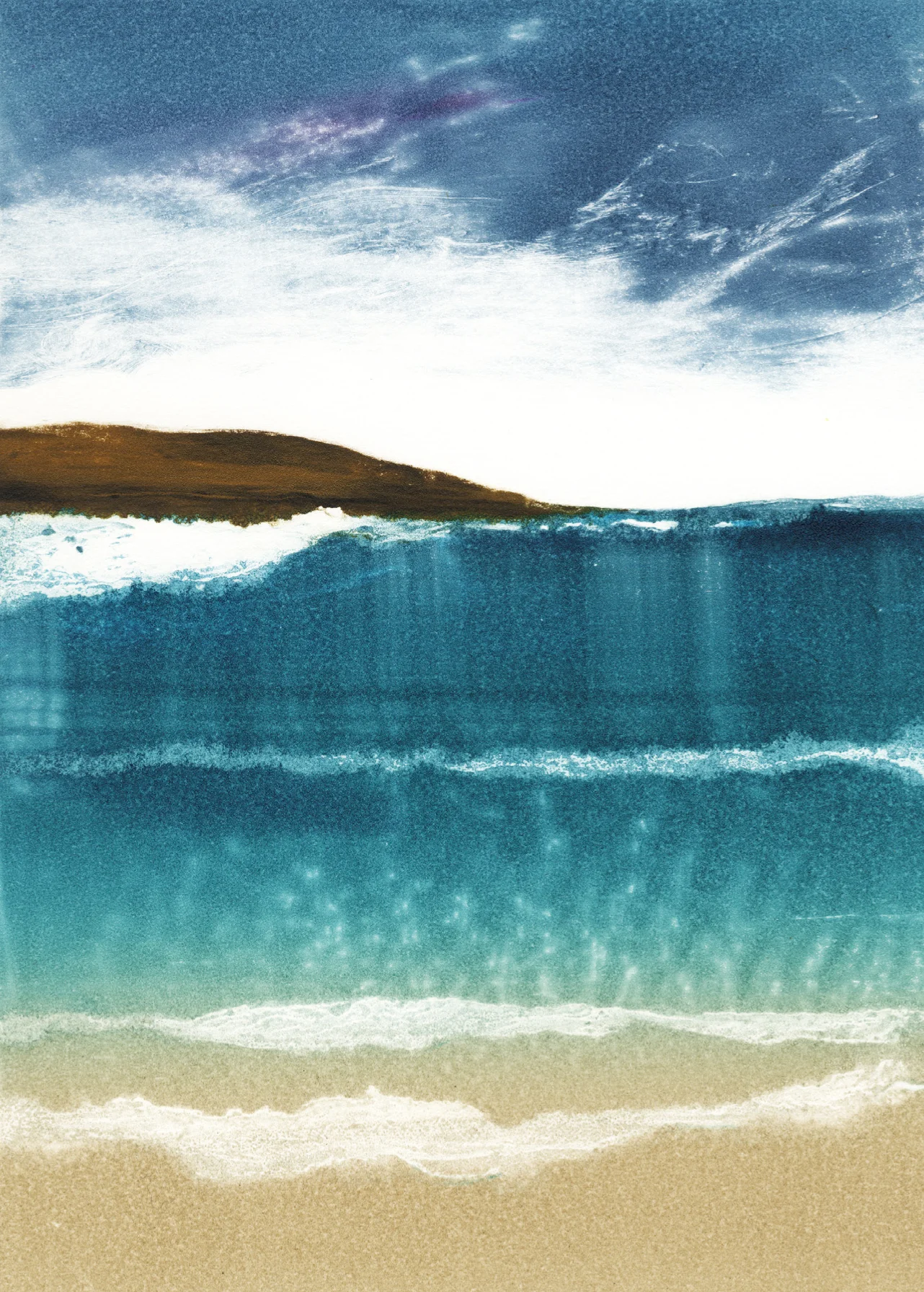 Hebridean Island III Monotype 21 x 29.5cm Sold