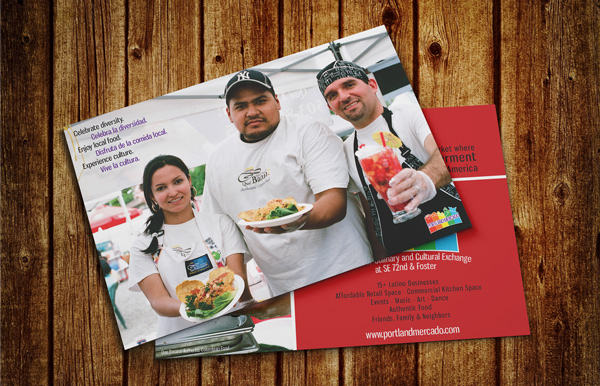 Portland Mercado postcard design