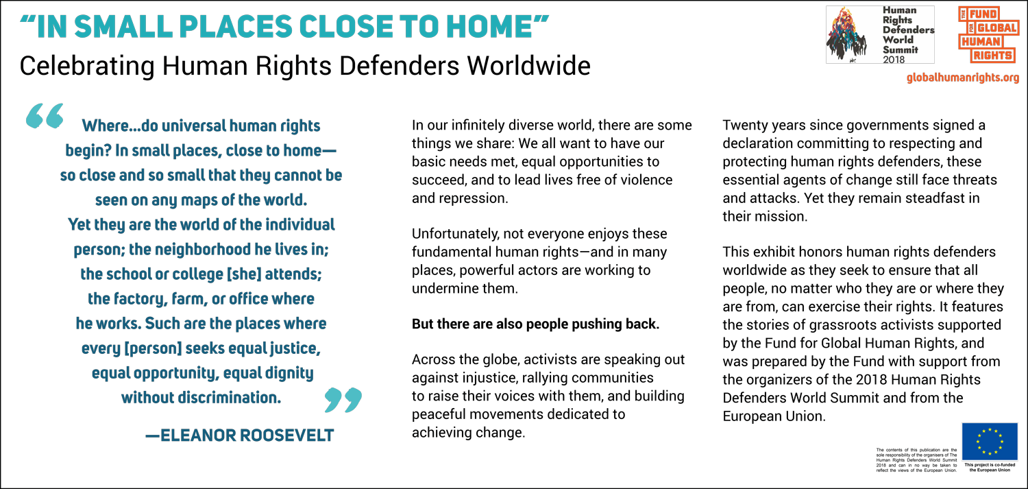 Human Rights Defenders' outdoor event poster