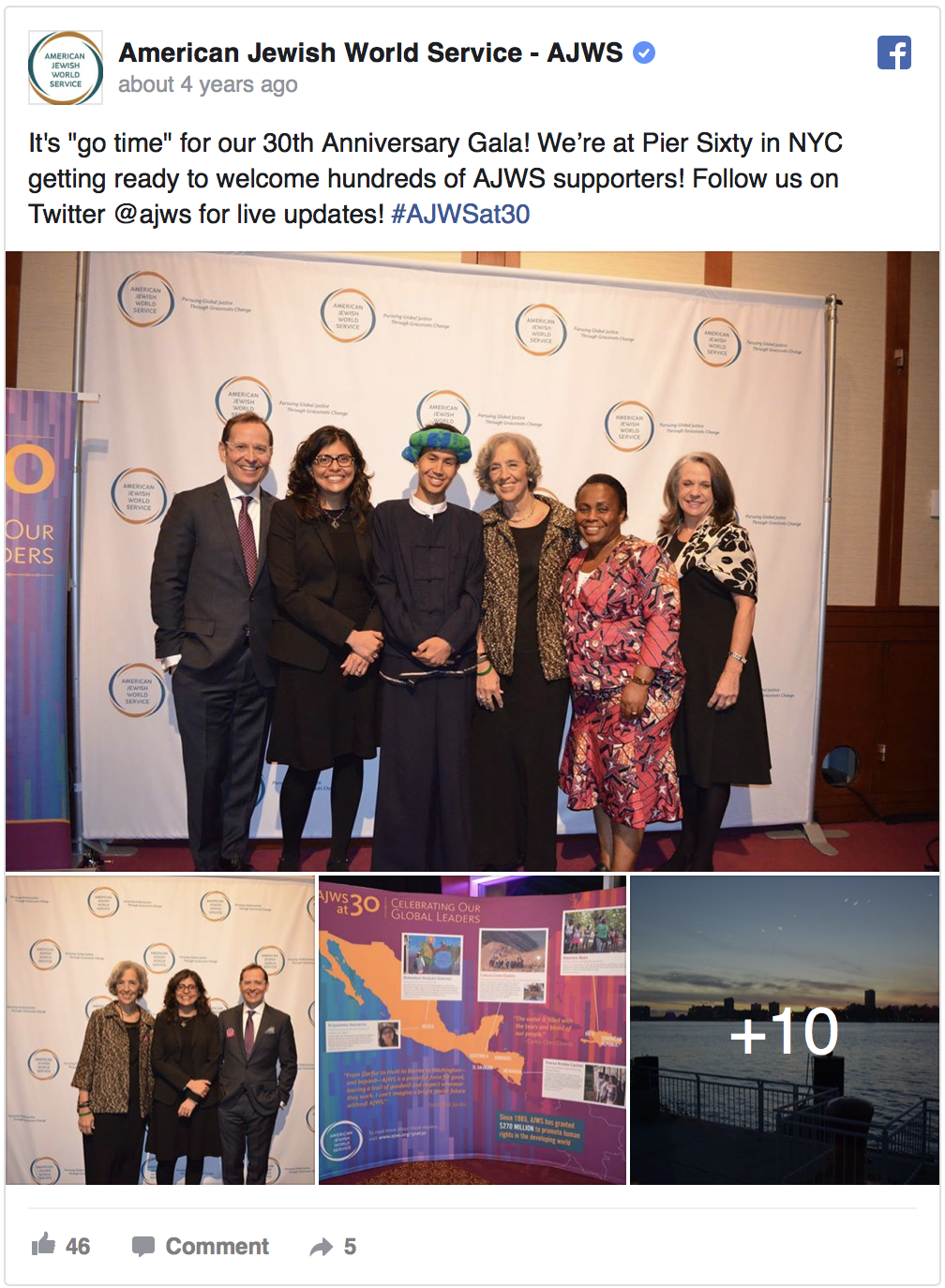 30th Anniversary Gala, social media post