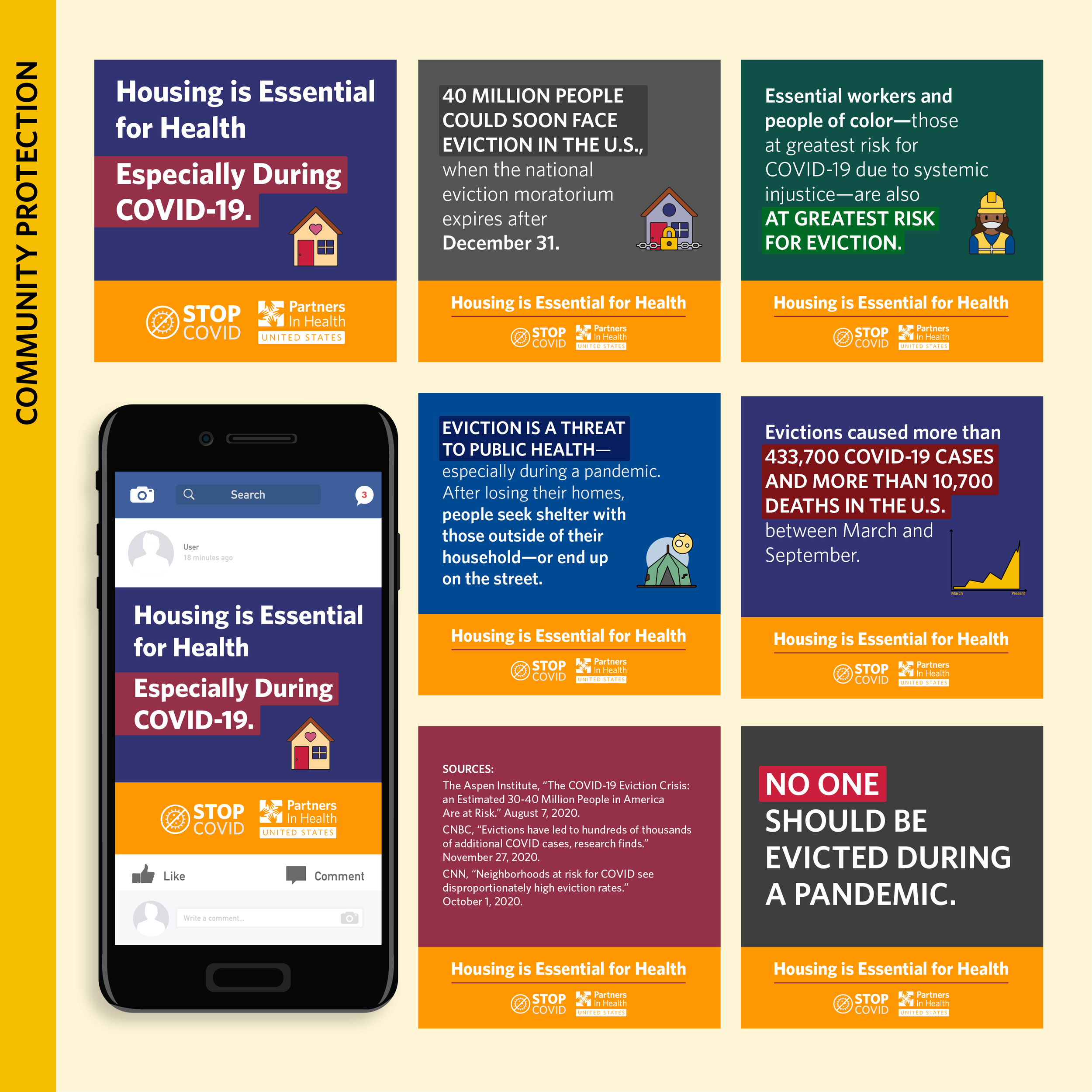 Housing is essential for health especially during COVID-19 social media graphics